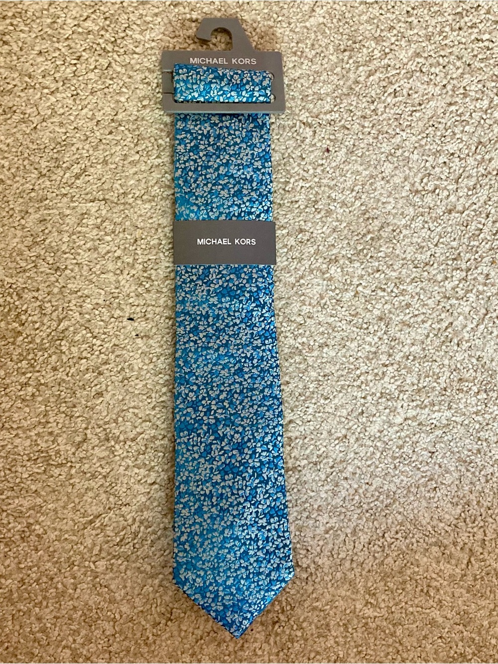 Michael Kors Blue Floral Pattern Men's Tie